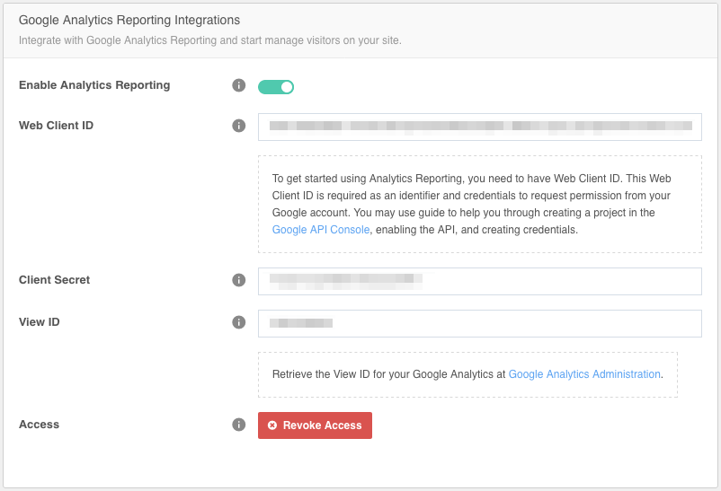 Google Analytics Reporting Integration