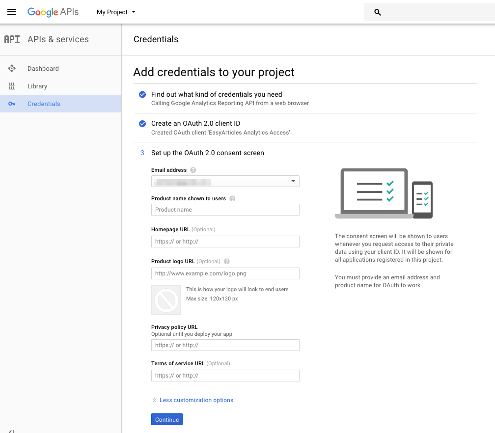 Google Analytics Reporting API