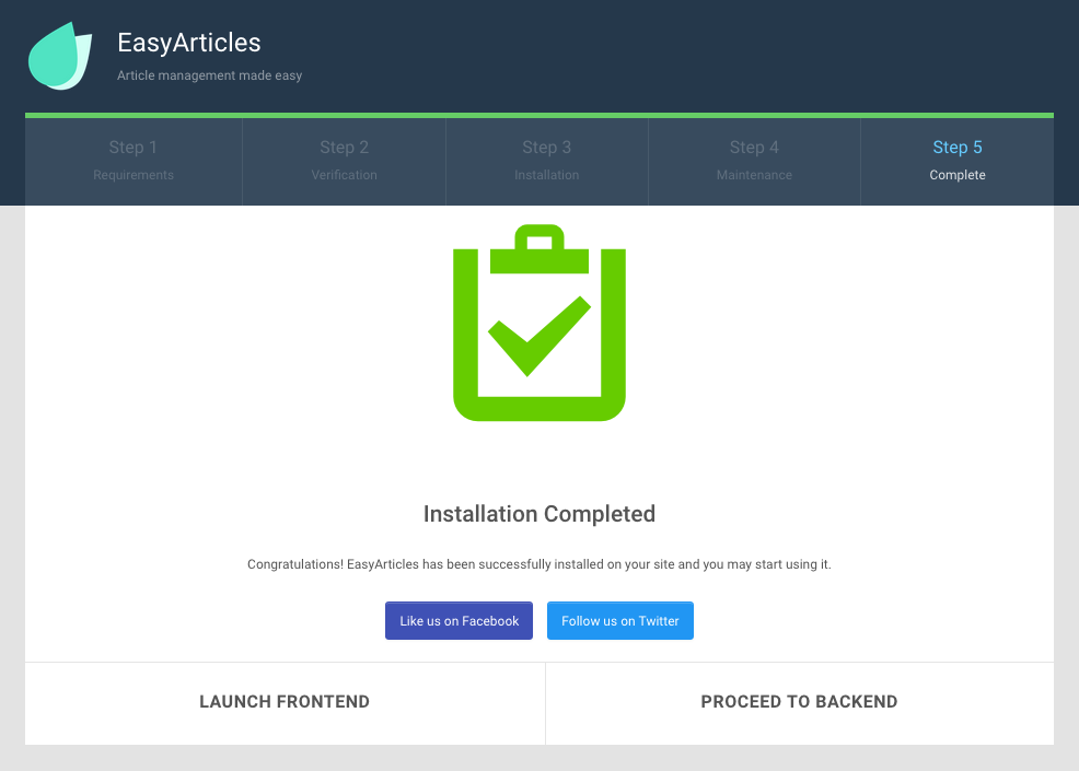 EasyArticles Installation