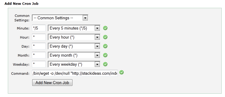 Cpanel Cronjobs