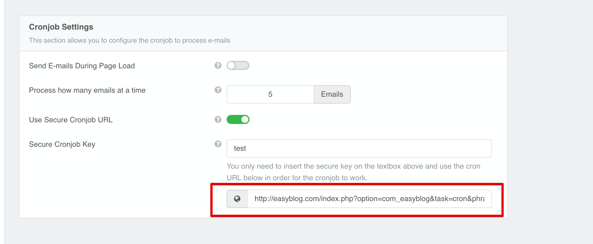 Secure Cronjob Key