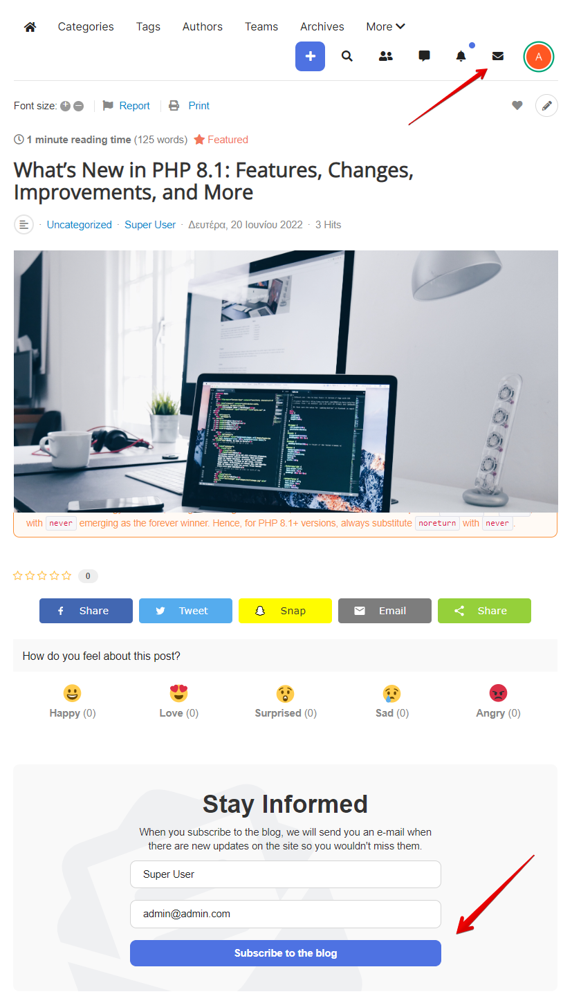 Blog Subscription