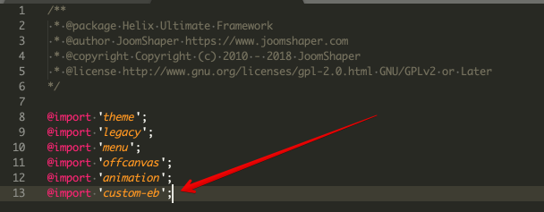 Updated Helix master.scss