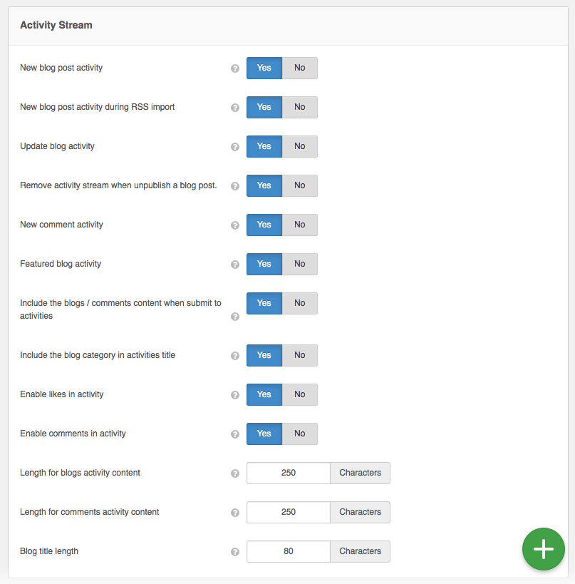 JomSocial Integration Settings