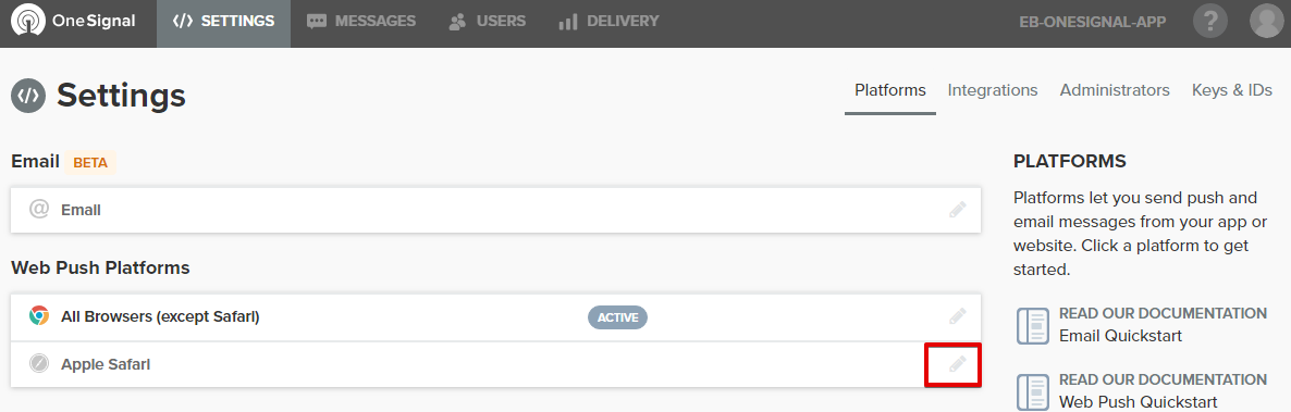 OneSignal Application