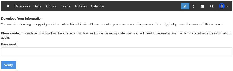 GDPR Download Information