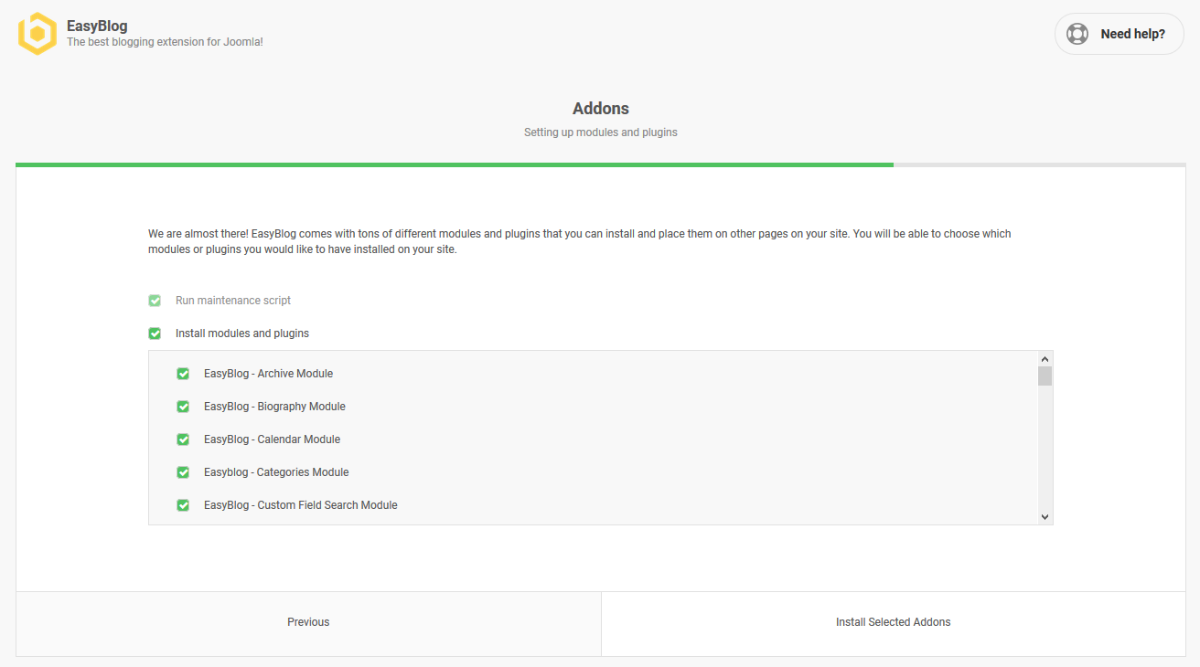 EasyBlog Installation