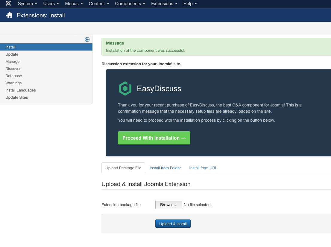 Installing EasyDiscuss