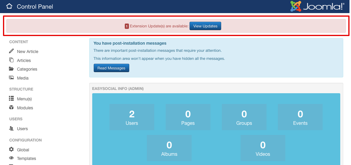 EasySocial Outdated