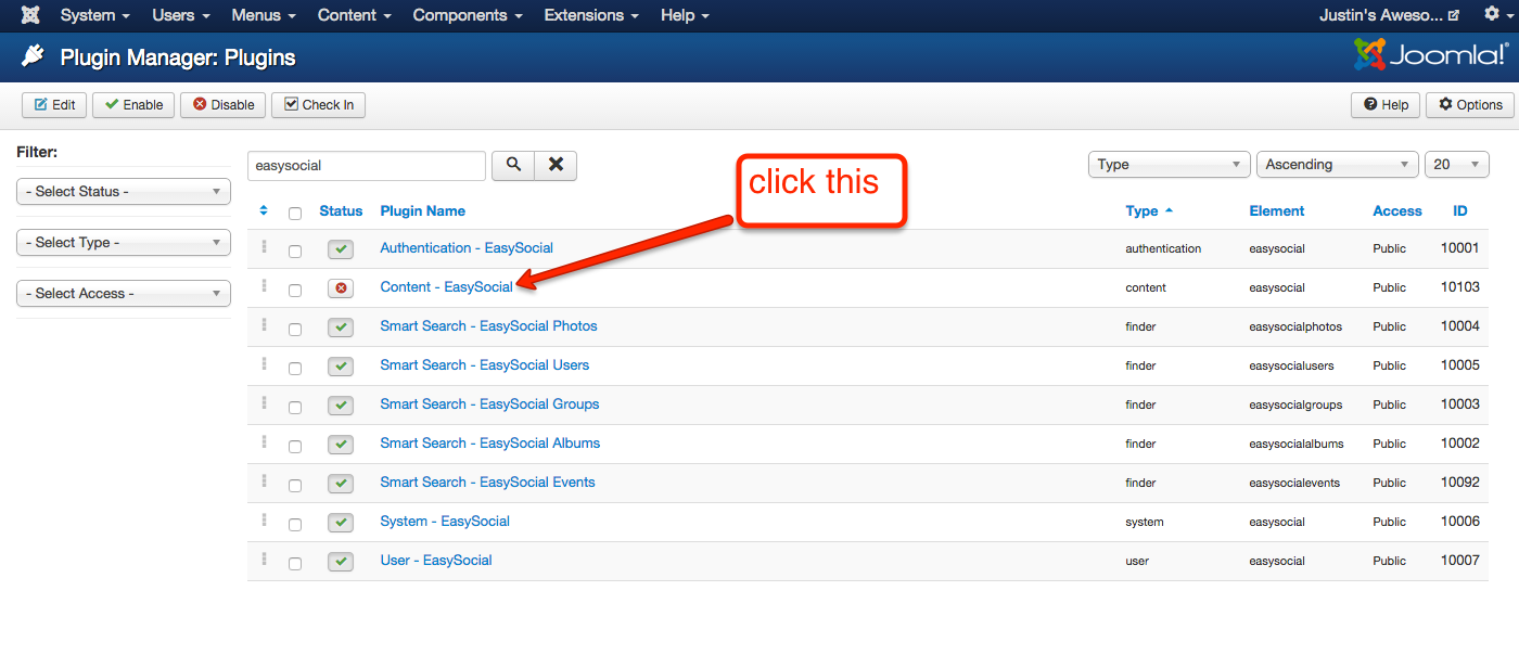 Users Listing