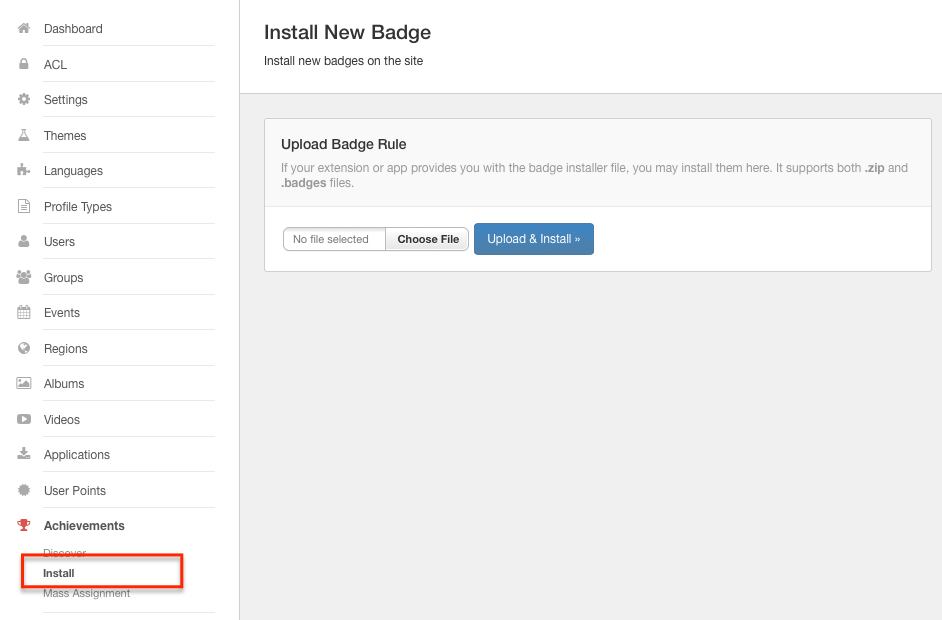 Install Badges in EasySocial
