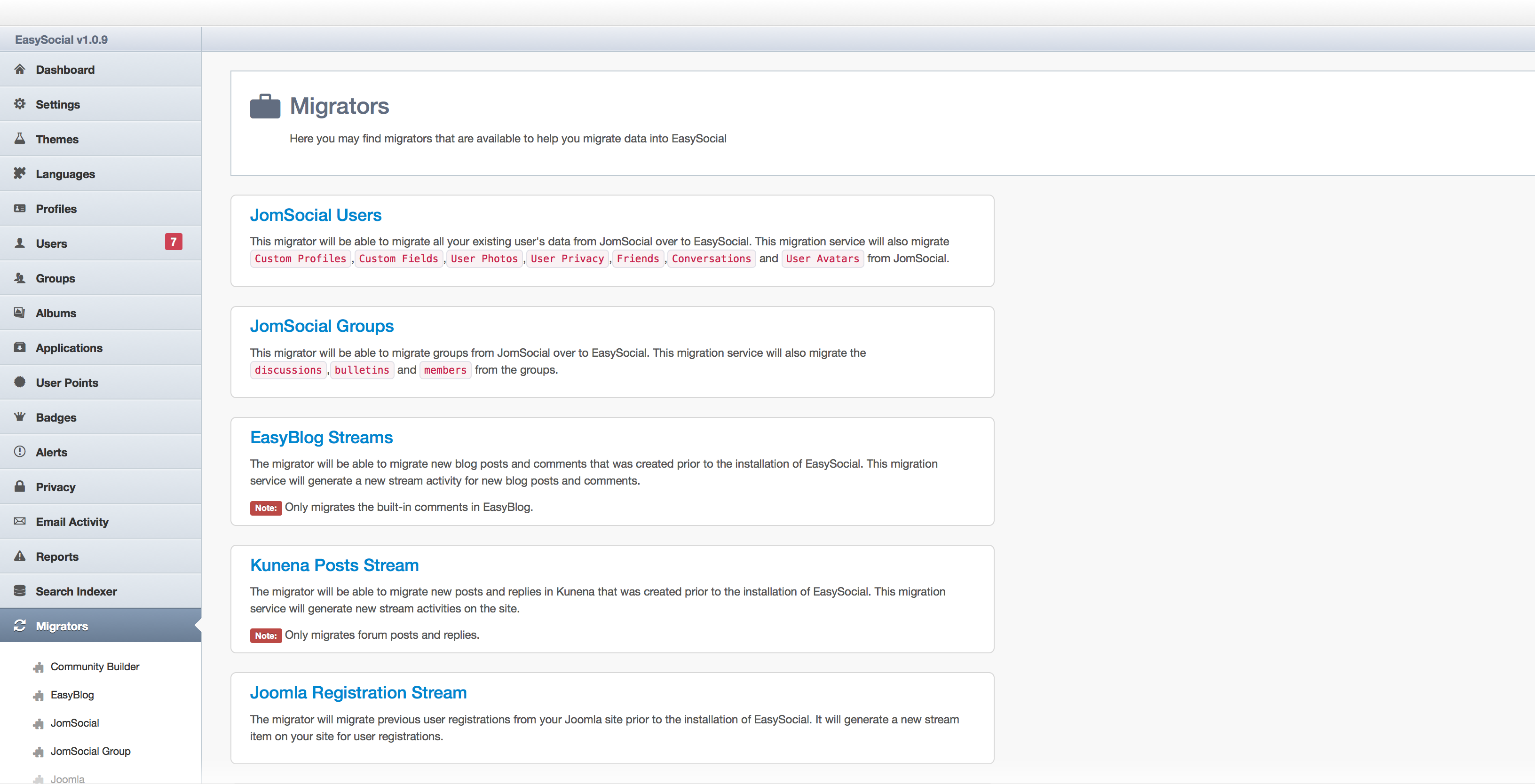 JomSocial User Migration
