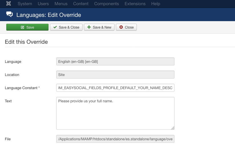 Translating Profile Custom Fields