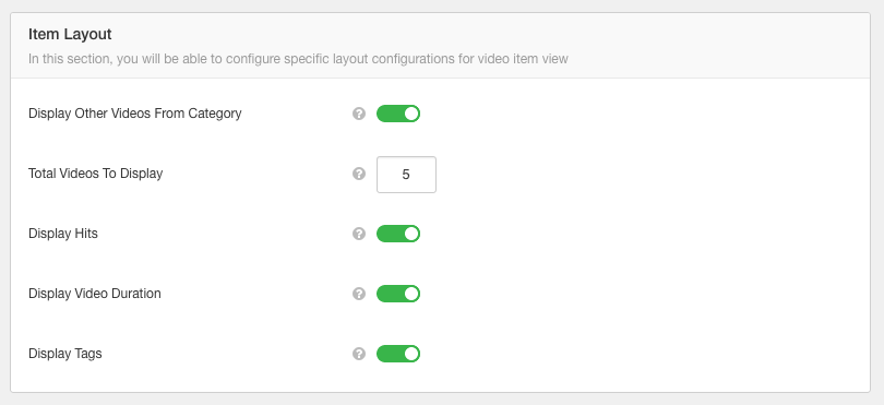 EasySocial Videos Layout Settings