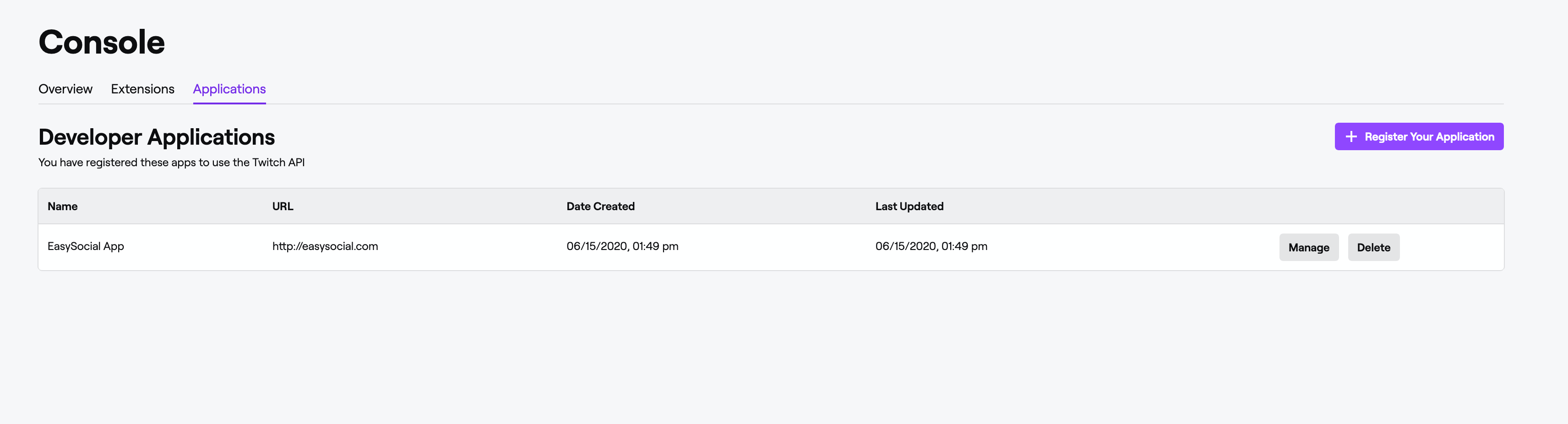Twitch Apps Listing