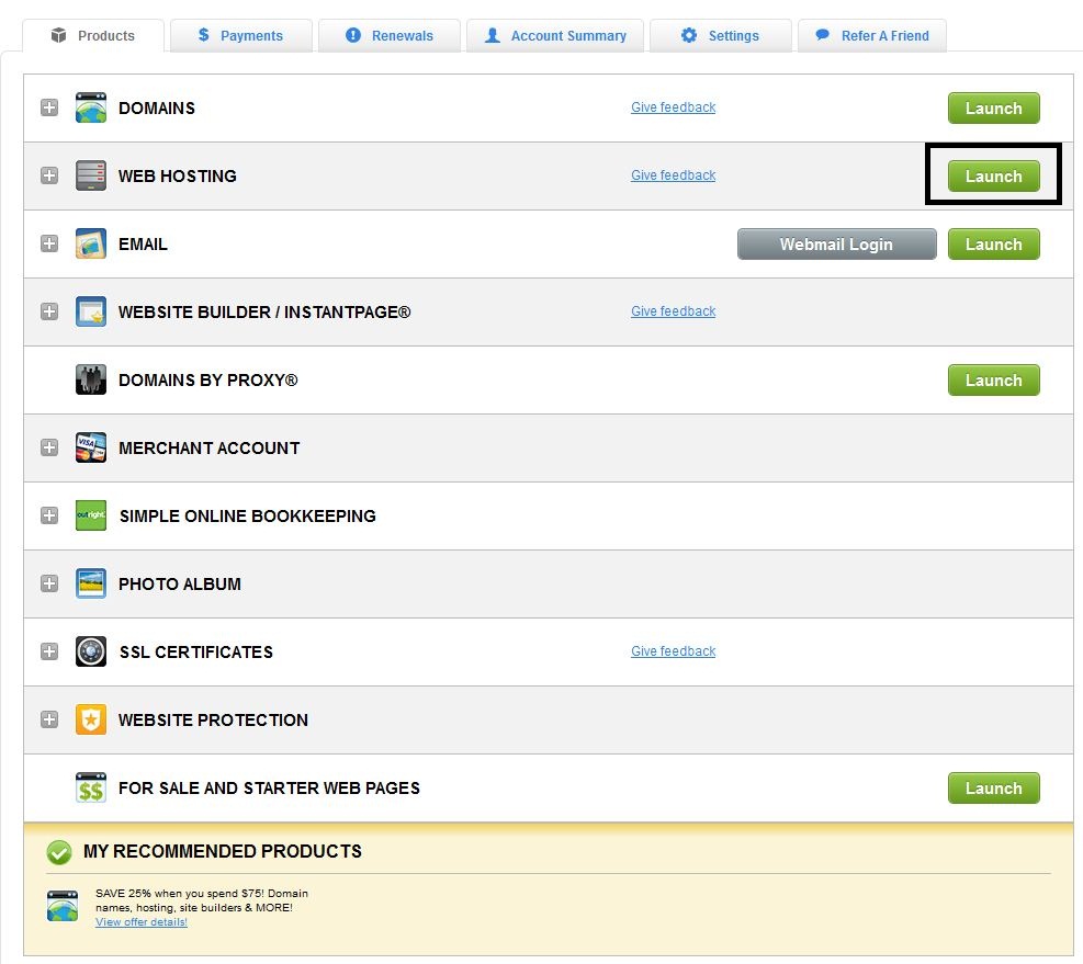 Godaddy Control Panel