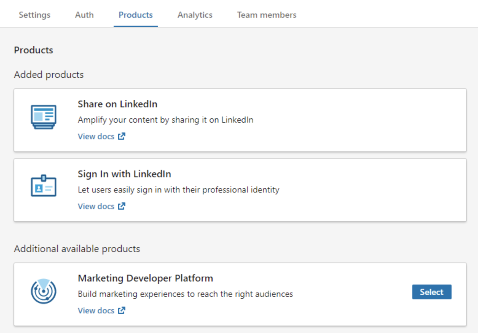 LinkedIn App Configuration