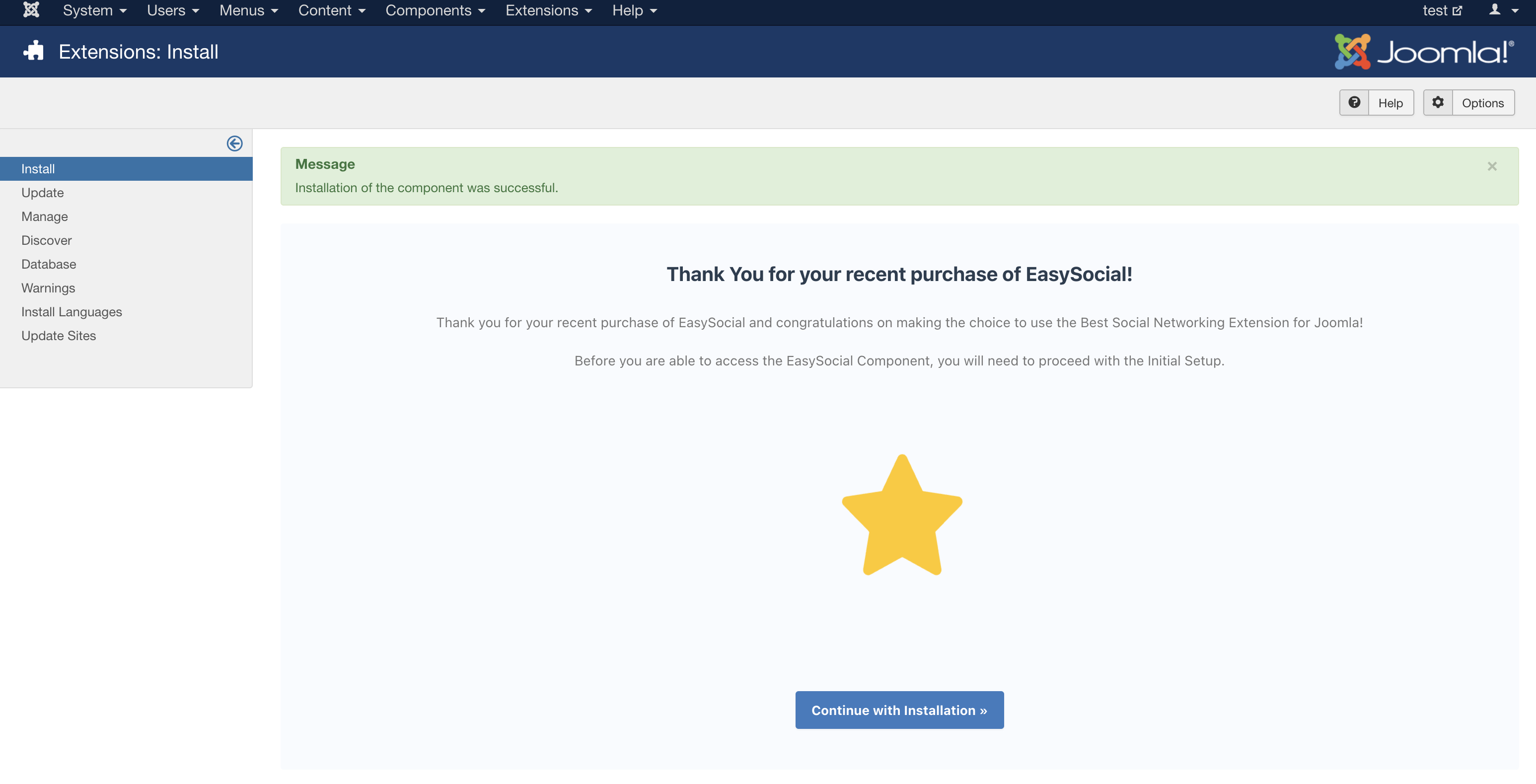 EasySocial Installation