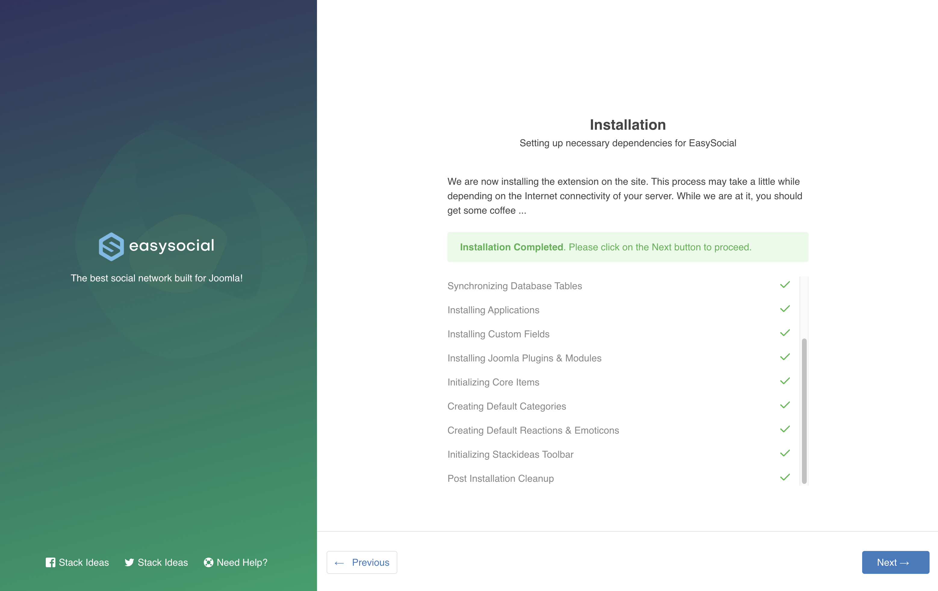 EasySocial Installation