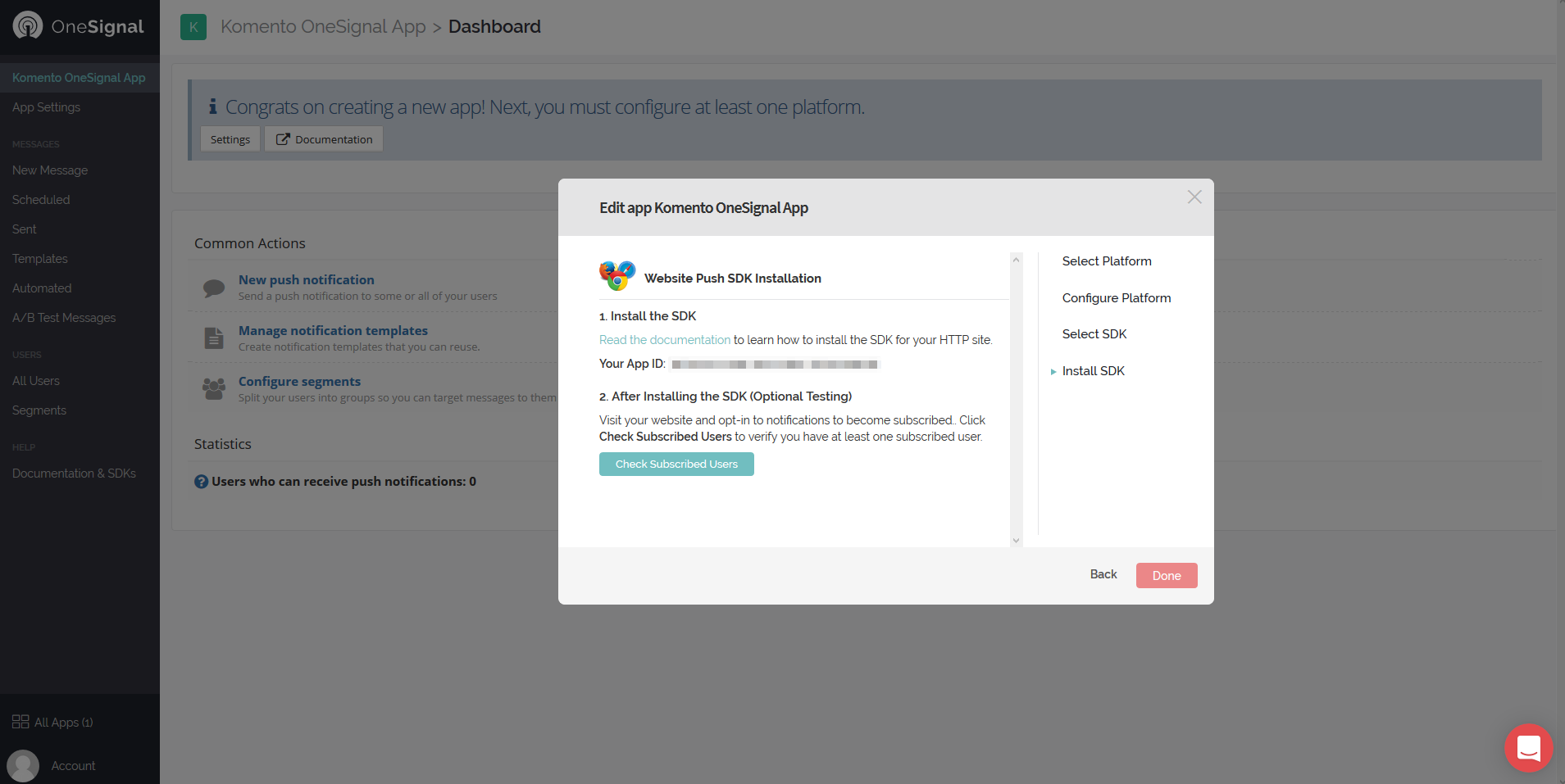 OneSignal Application