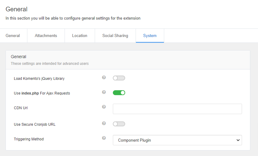 Triggers Setting