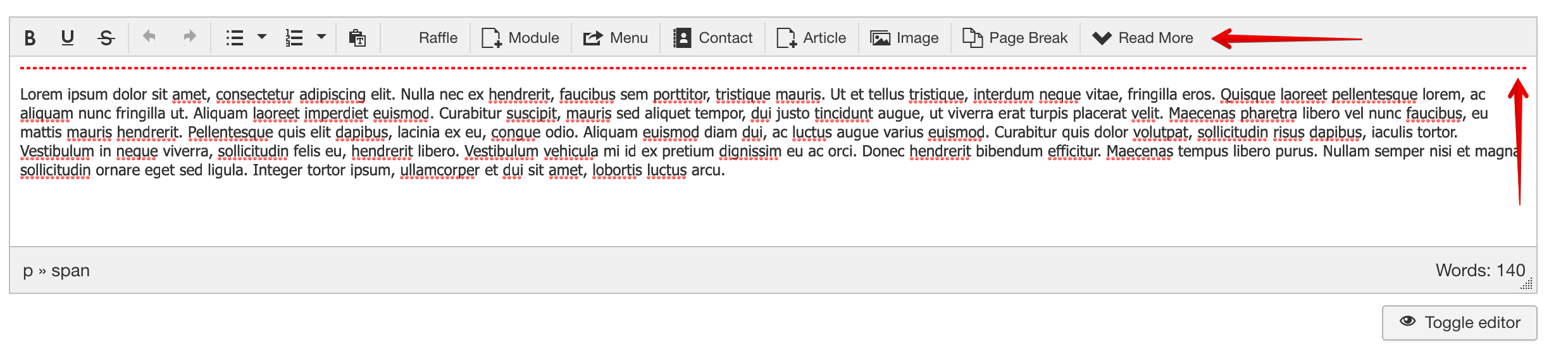 Readmore Tags in Content ACL App