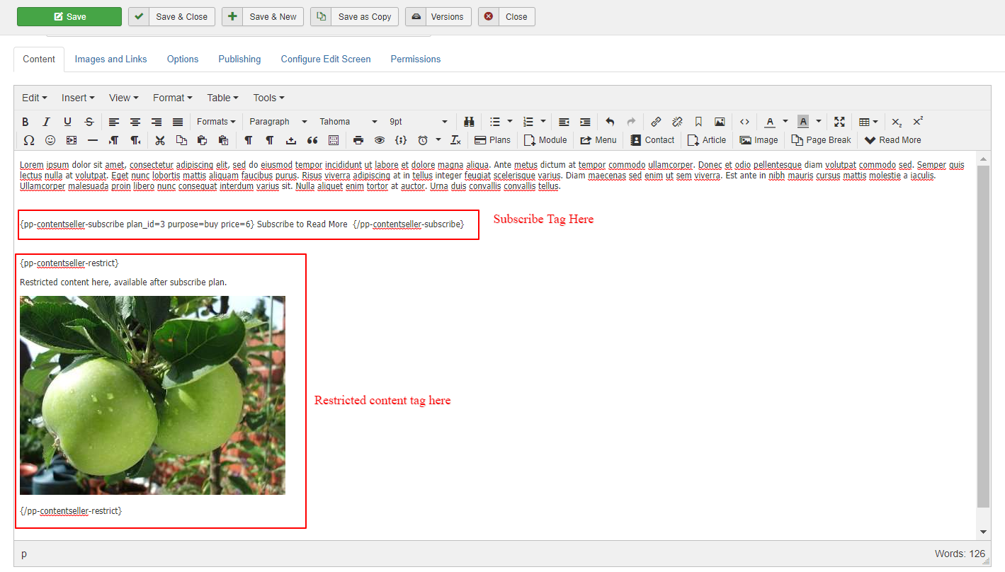 Example Restricting An Article