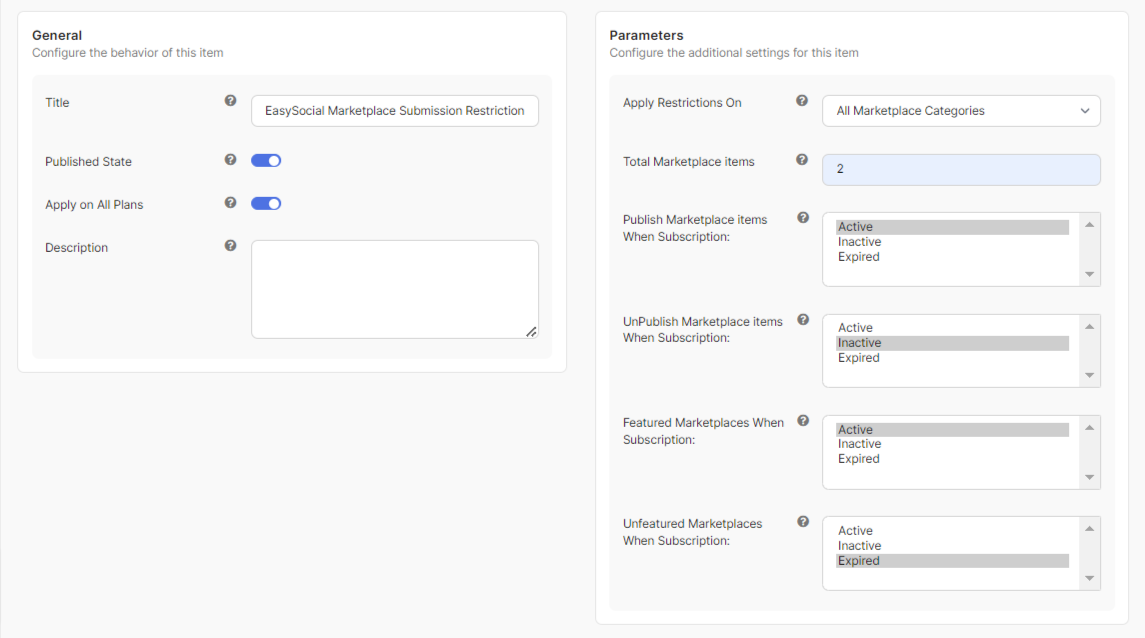 Easysocial MarketPlace Submission Restriction