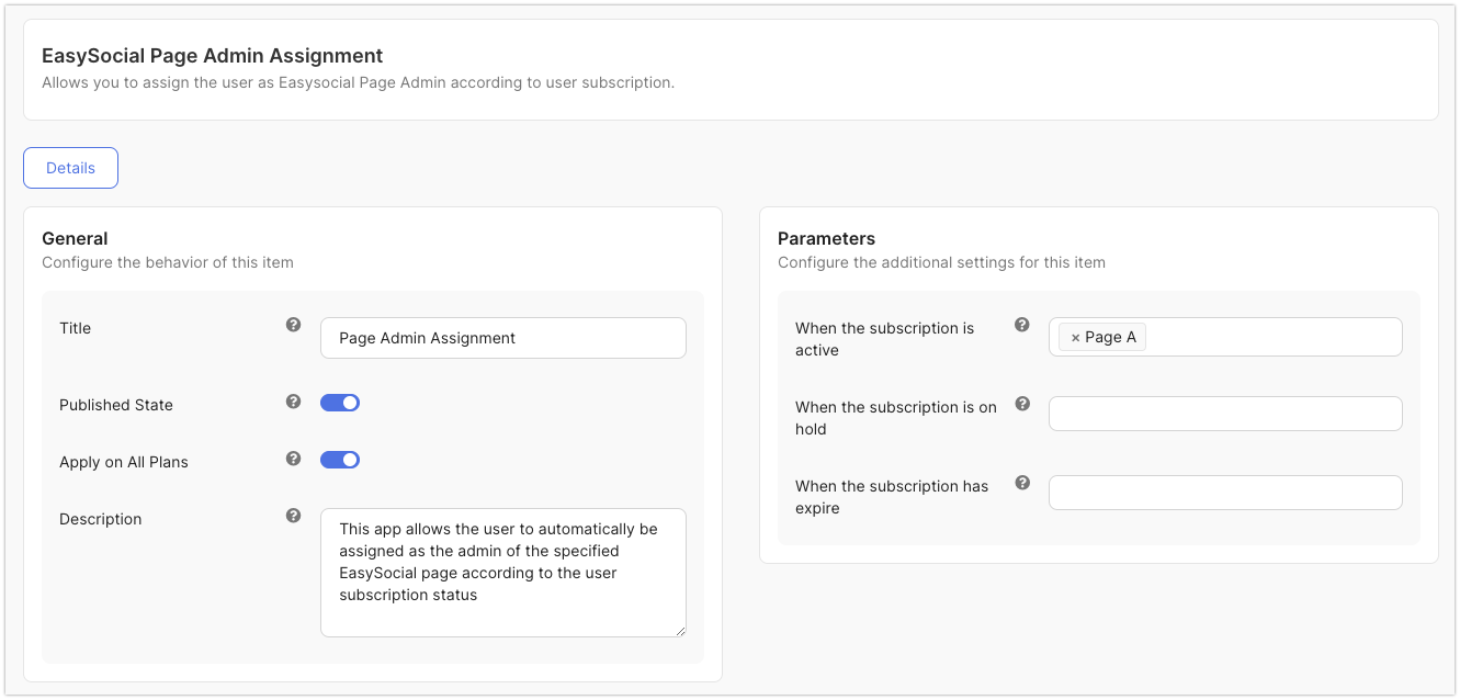 Page Admin Assignment Example