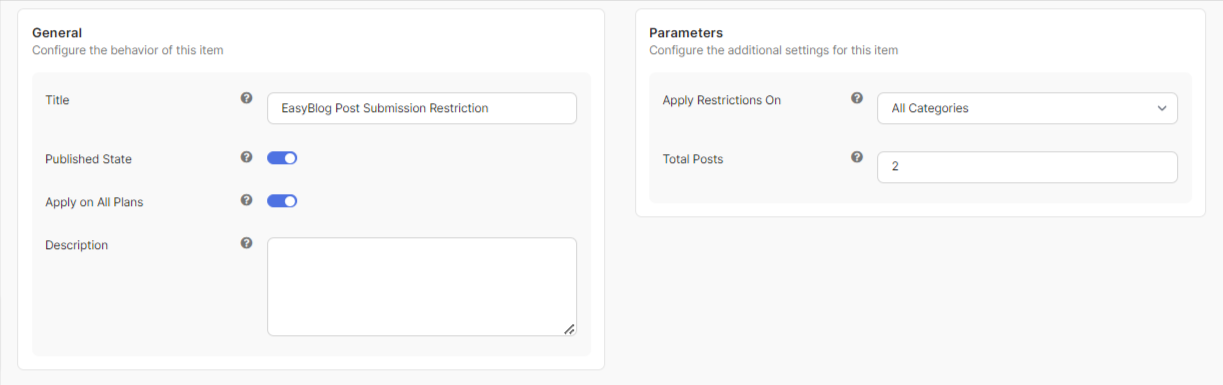 Easyblog Post Submission Restriction Configuration