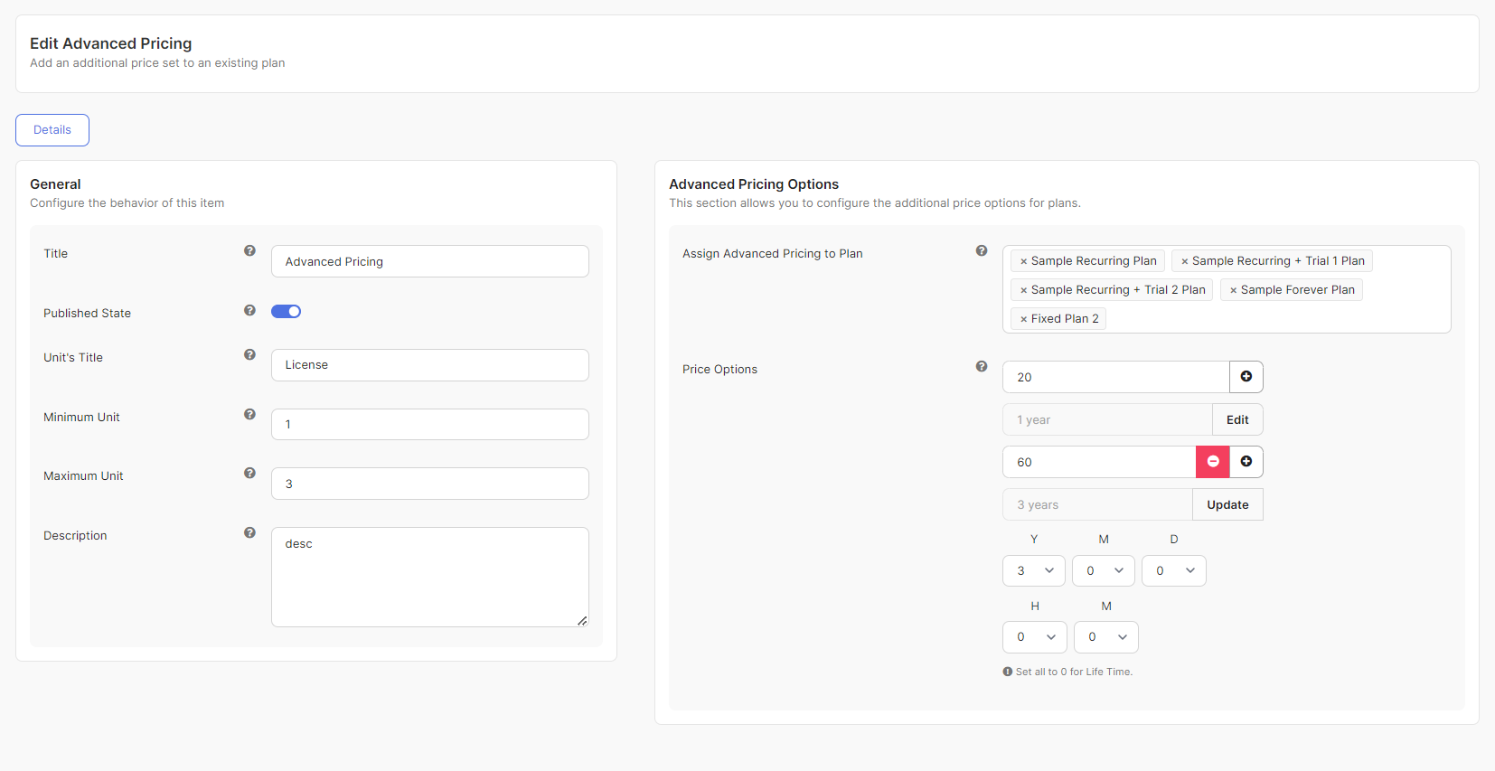 Plan Advanced Pricing Configuration